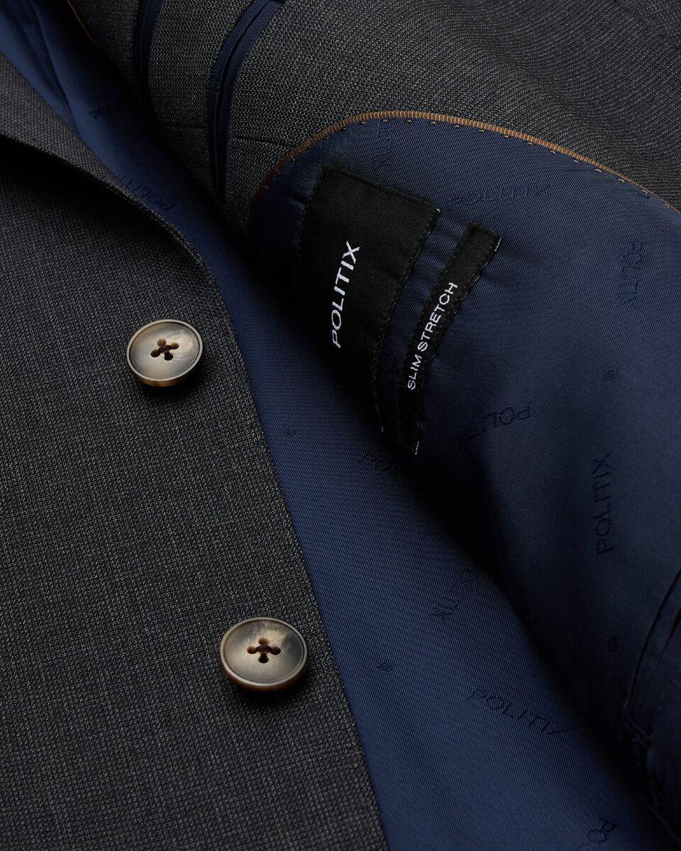 Slim Stretch Wool Blend Tailored Jacket, Charcoal, hi-res